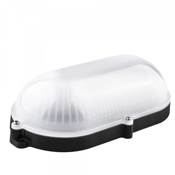 Aplique led oval negro ext.ip65 9w.neutr