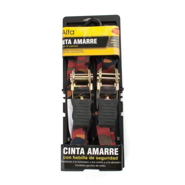 Cinta amarre g/"s" 5,0 m.x2,5 cm.plus(2)