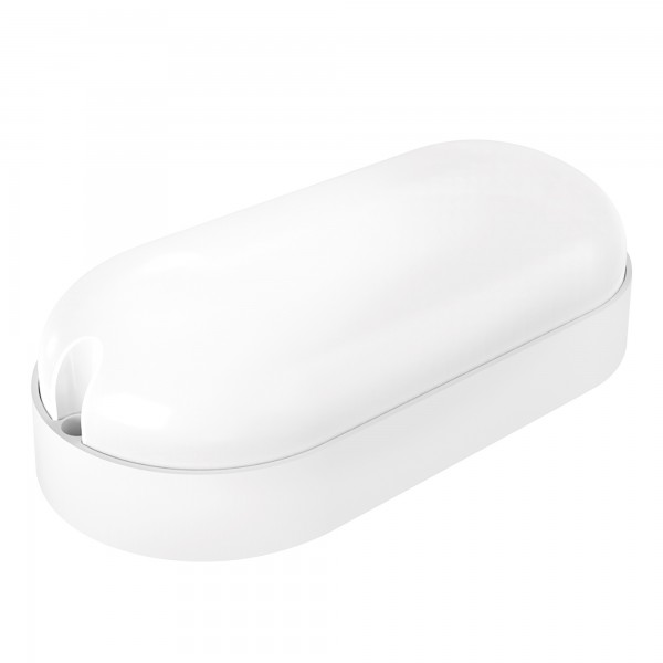 Aplique led oval  blan. sensor ip65 9w.f