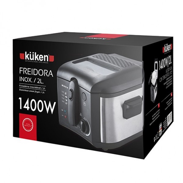Freidora inox kuken 1400w  2.0 l