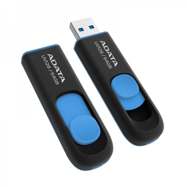 Adata lapiz usb uv128 64gb usb 3.2 negro/azul