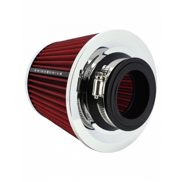 Filtro de Aire Cerrado Universal para Coche Incluye 4 Adaptadores 60mm 65mm 70mm 77mm Color Rojo