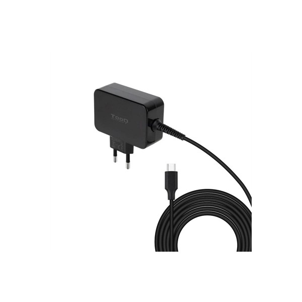 Tooq cargador portatil gan usb-c pd 65w negro
