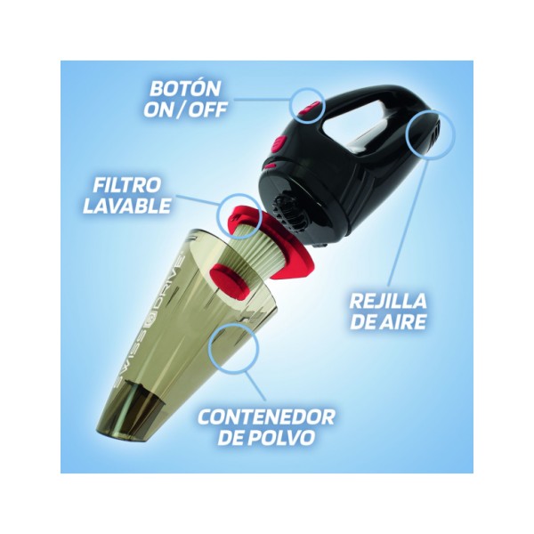Aspirador de Mano Potente 12V 120W Aspiradora Coche con Filtro Lavable Hepa con Cable 4,5M