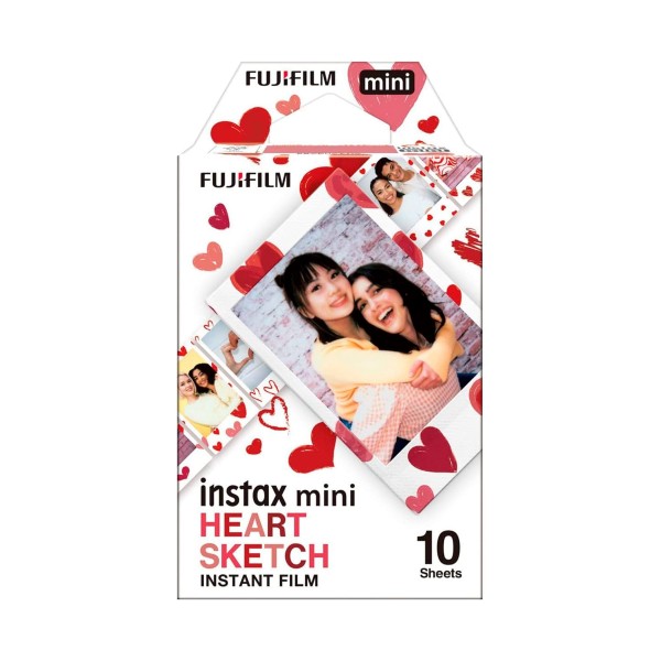 Fujifilm instant film mini heart sketch / película fotográfica instantánea (10 hojas)
