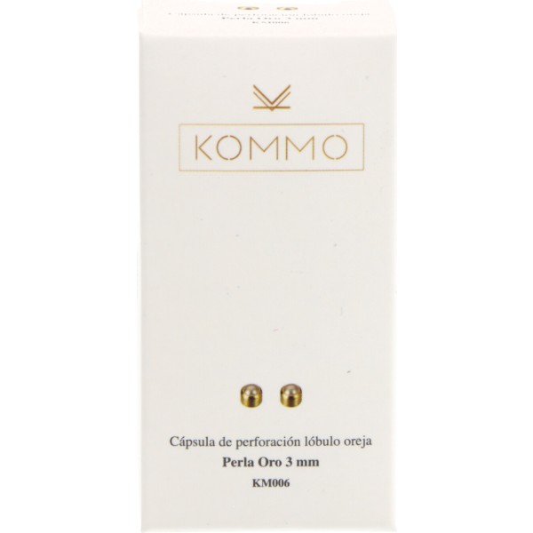 Kommo Pendiente Baño Oro 24k Perla  3 mm