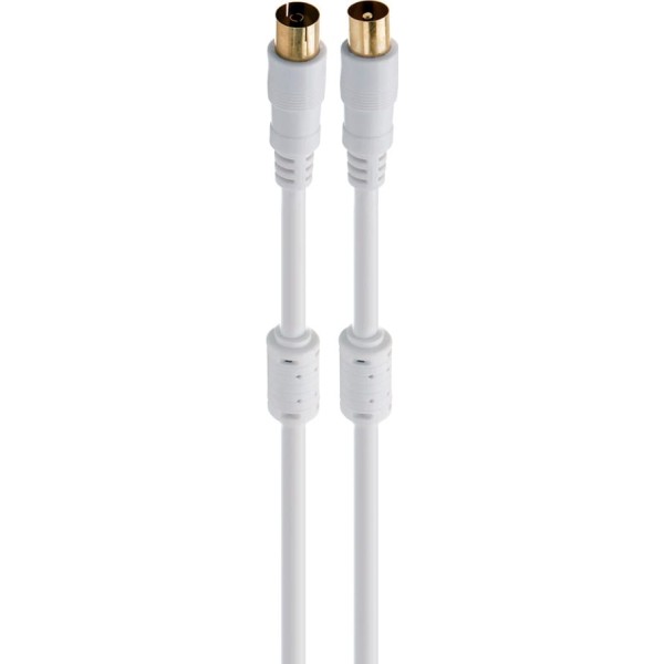 Fonestar ant-bl blanco / cable de antena tv / vídeo coaxial macho a antena tv / vídeo coaxial hembra 1,5 metros