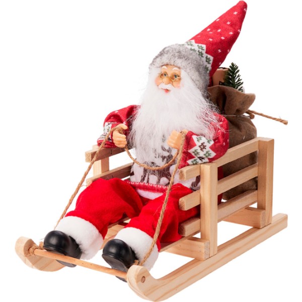 Papa noel en trineo, 15 x 34 x 25 cm
