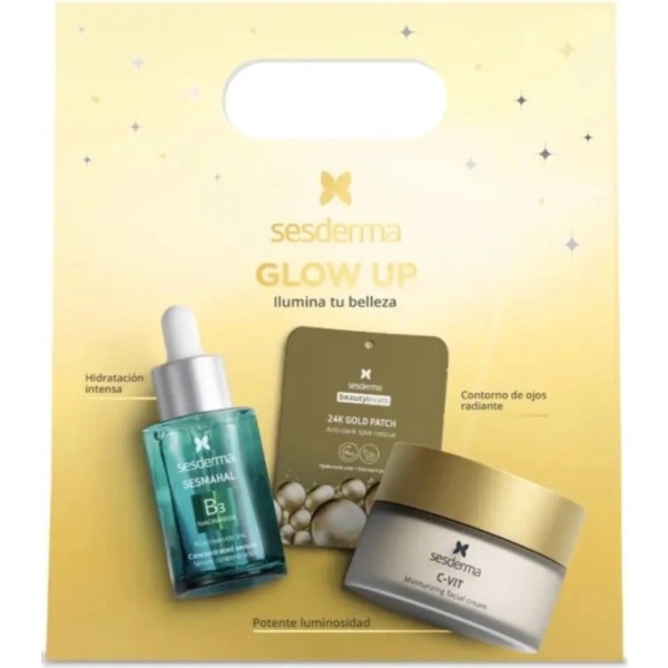 Sesderma Glow Up Beauty 2 Patches 24h Gold + Sesmahal B3 Serum 30ml+ C-vit Crema 50ml Promo