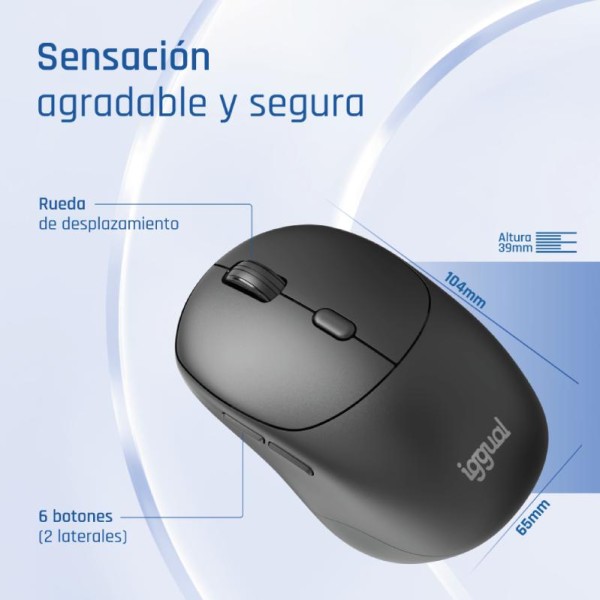 Iggual ratón inalámbrico nano-office-6d 1600dpi